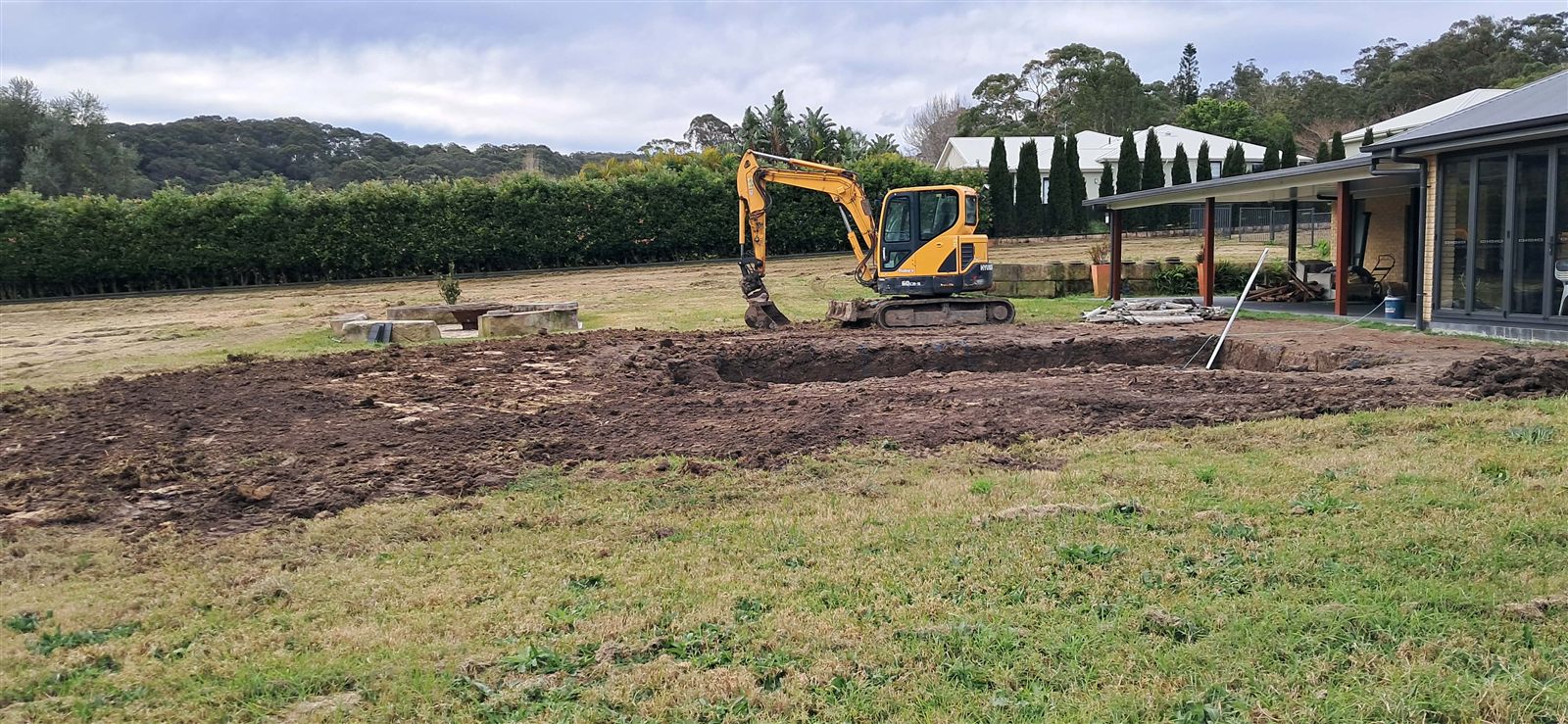 Residential site clearing and excavation work in the Newcastle region